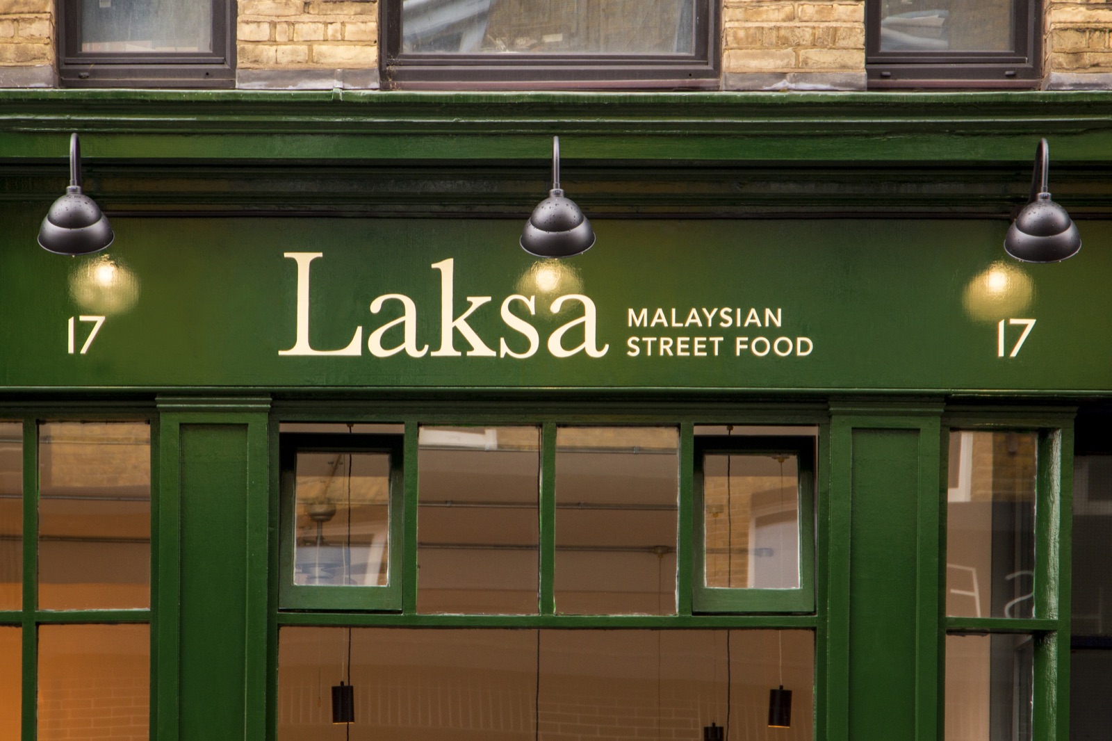 The Laksa restaurant frontage on Clerkenwell Road, London